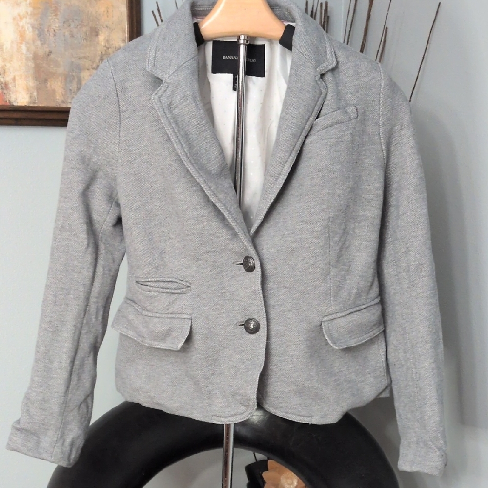 Banana Republic Light Gray Women's Suit Jacket
